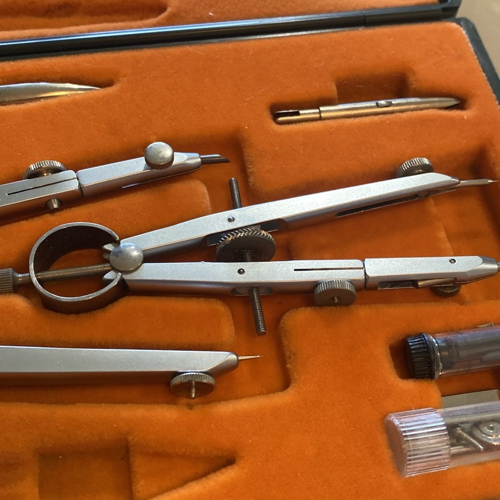 Vintage K & E Drafting Set Apollo Tools Instruments Keuffel Esser - Missing One