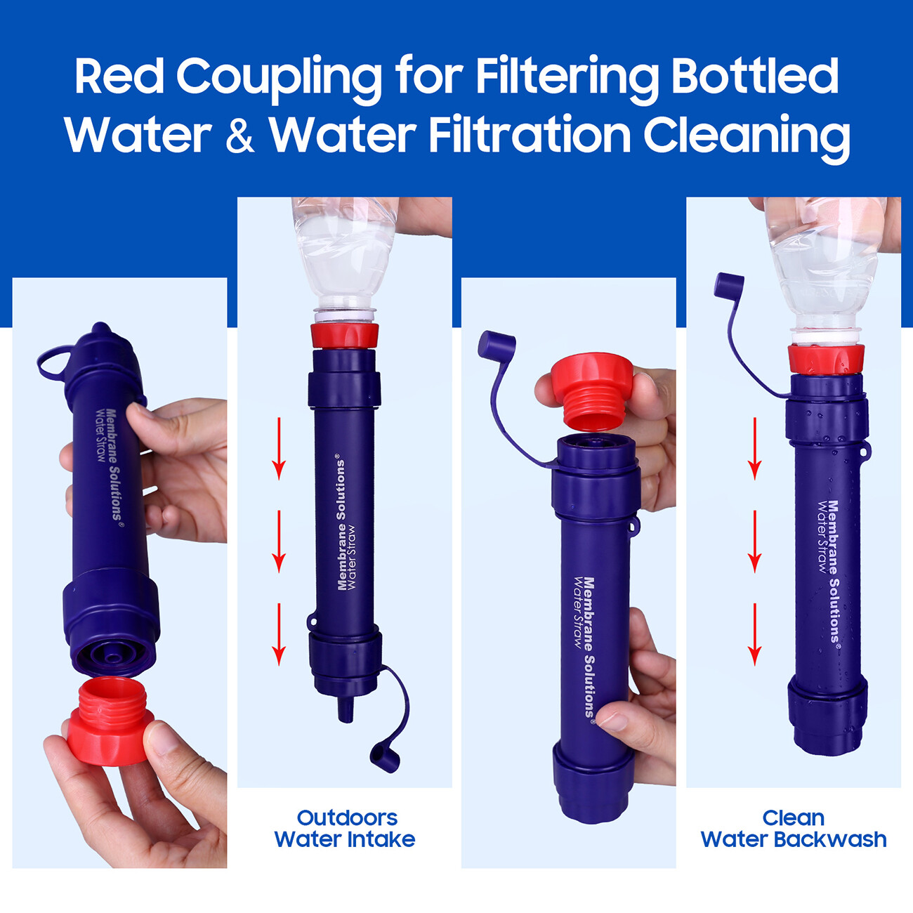 WS02Outdoor Water Filter Personal Water Filtration Straw Emergency Survival Gear