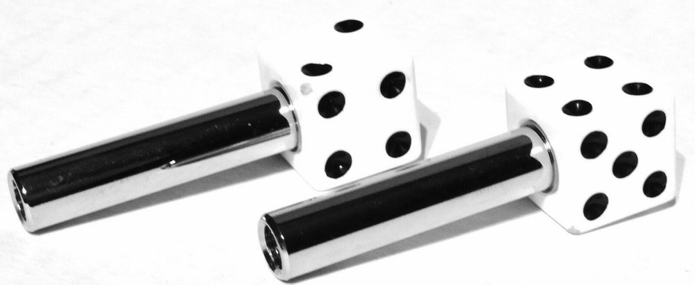 door lock knobs(2) white dice screw on for older Peterbilt Kenworth Freightliner