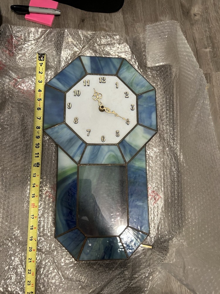 Vintage stained glass clock