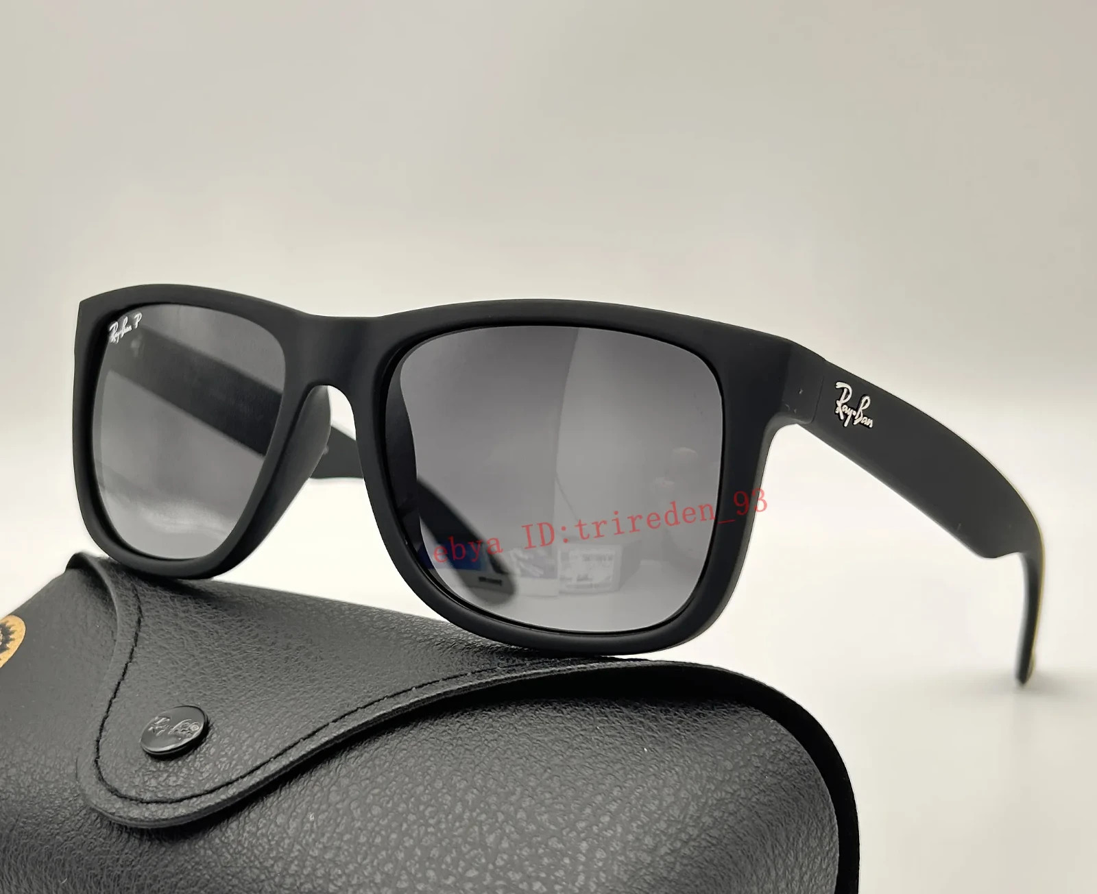 Ray-Ban RB4165 Justin 622/2V Polarized Sunglasses Matte Black/Grey 54mm 100% UV