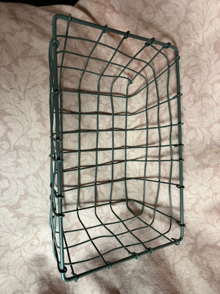 Primitive Free Form Wire 11" Basket Rectangular Industrial Farmhouse Style