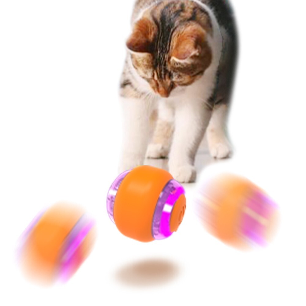 Interactive Cat Toy Balls w/ Ring Bell LED Ribbon Automatic Smart Bouncing Balls