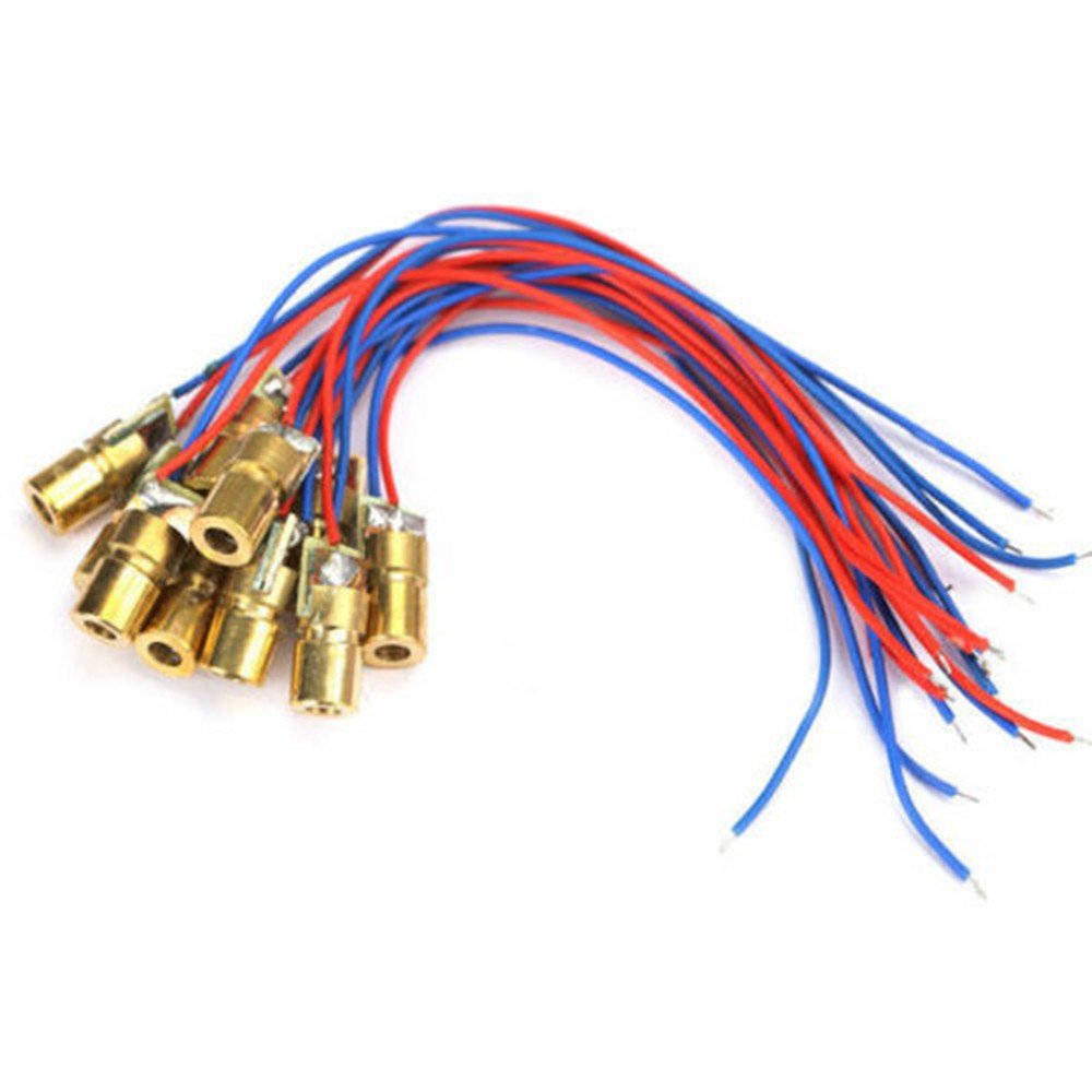 100PCS 650nm 6mm 3V 5mW Laser Dot Diode Module Red Copper Head Mini pointer ?