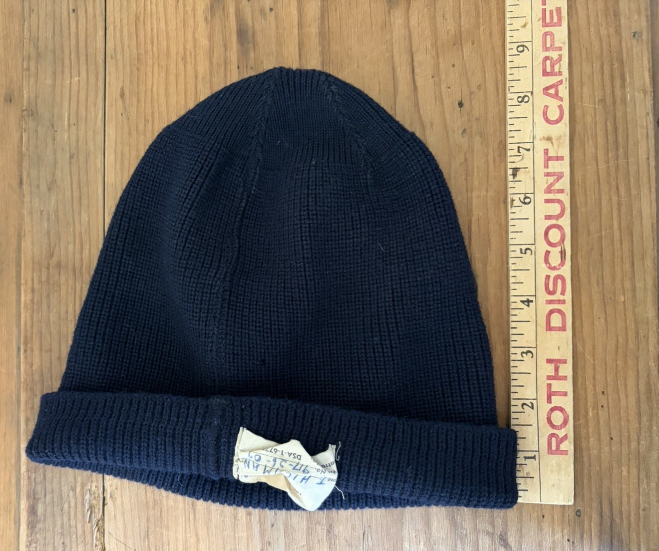 VINTAGE 1960s USN WATCH CAP VIETNAM WAR NAVY MILITARY WOOL KNIT NAVY BLUE BEANIE