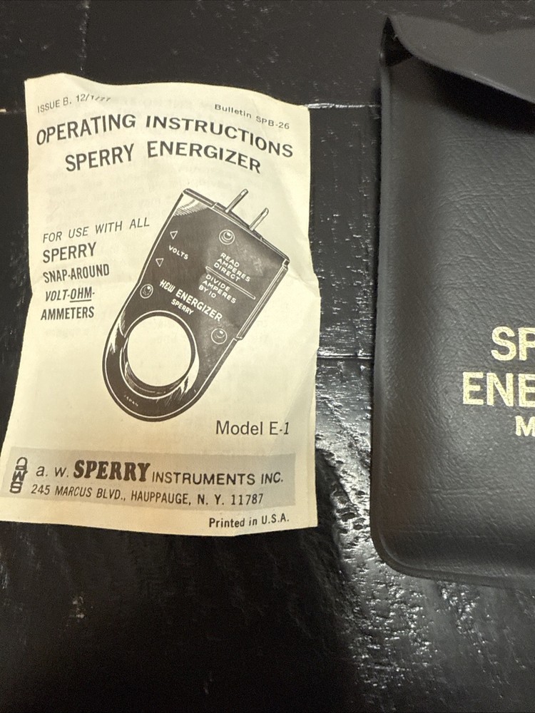 VINTAGE SPERRY ENERGIZER w/ CASE, E-1