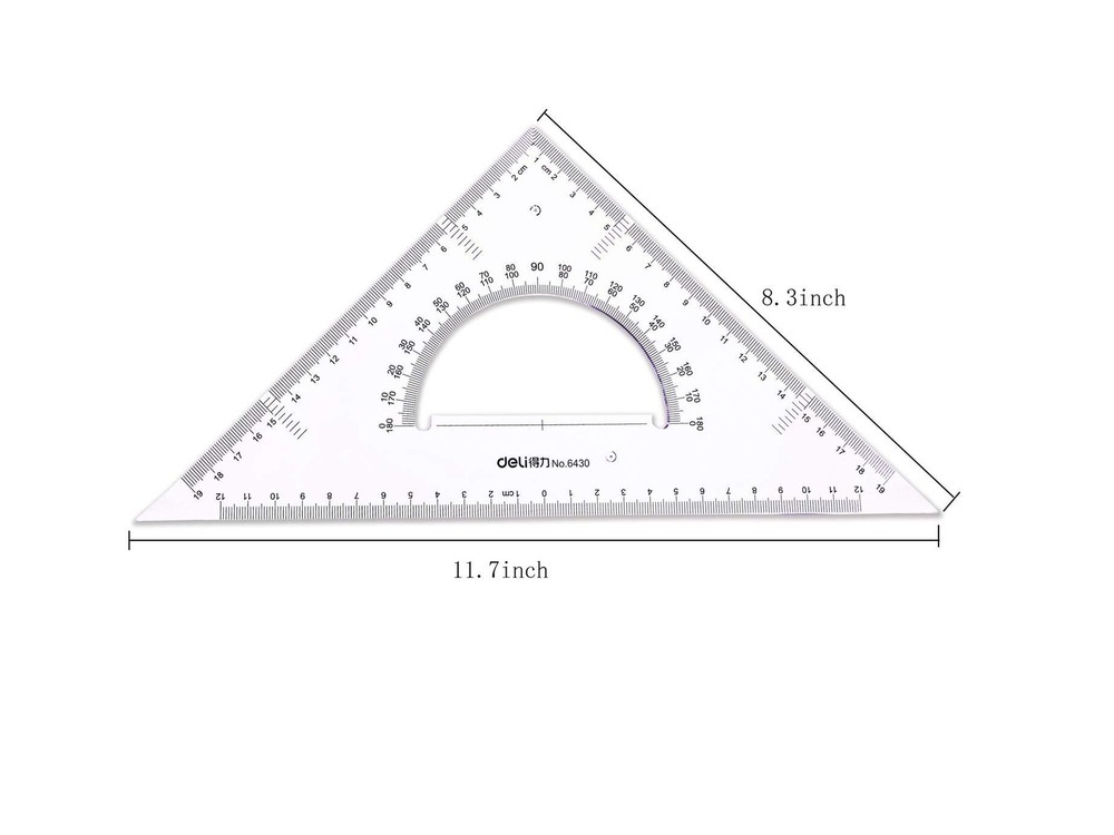 Large Triangle Ruler Square Set,Triangle Protractor,2 Pieces (Size 3)