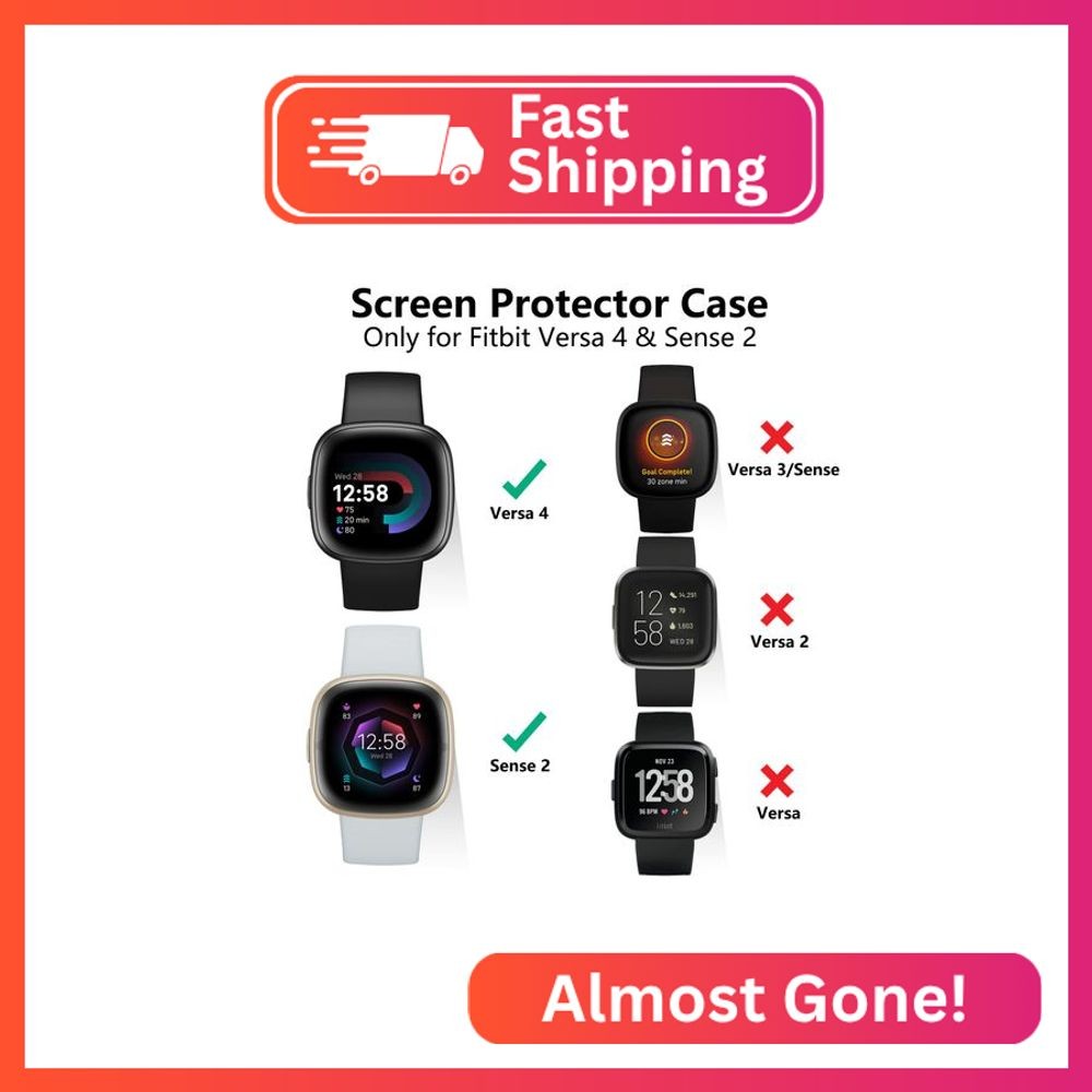 Tobfit for Fitbit Sense 2 / Fitbit Versa 4 Screen Protector Case, Soft Plated TP