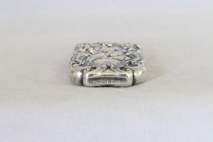 RARE AMERICAN MADE KERR STERLING SILVER 2 CHERUBS & GROTESQUE FACE MATCH SAFE