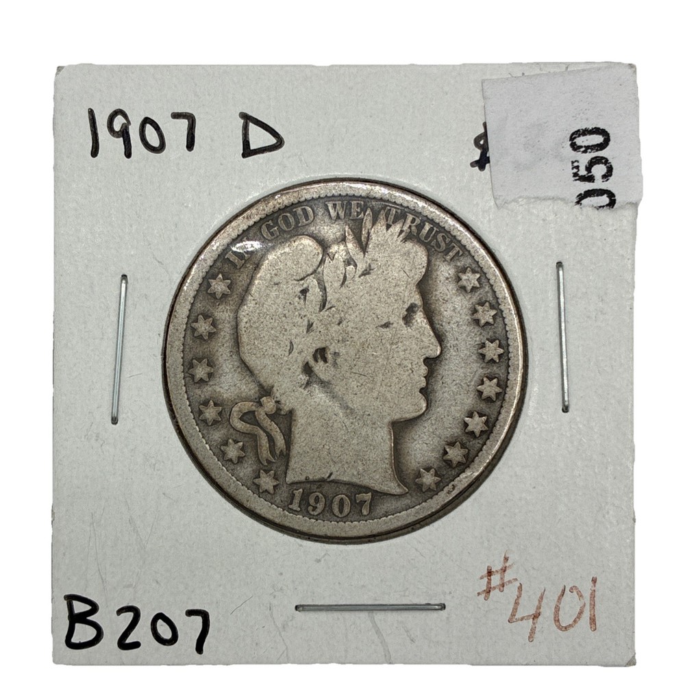 1907-D 50C Barber Half Dollar