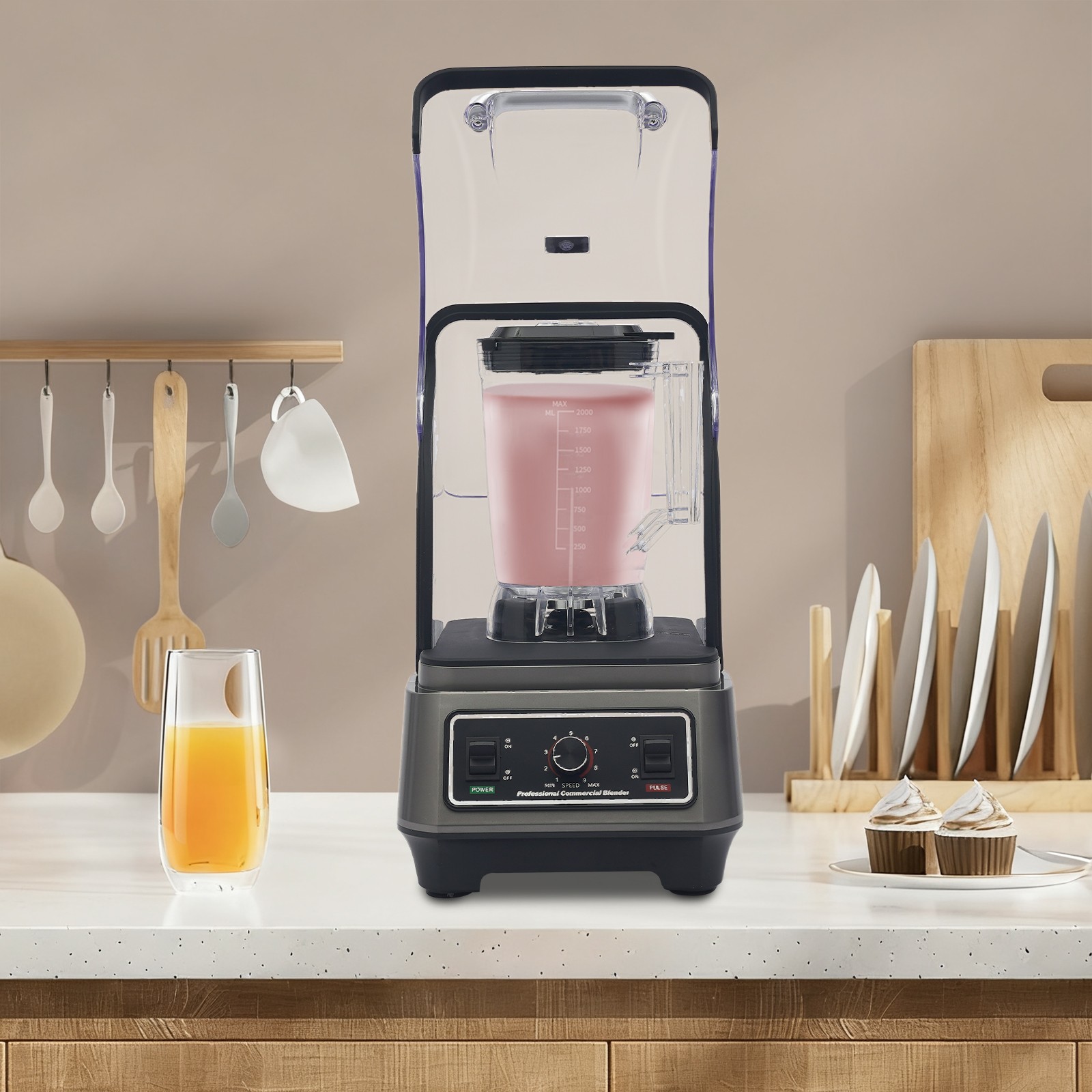 Multifunctional Blending Machine, Blender with Thick Shield, Commercial Blender