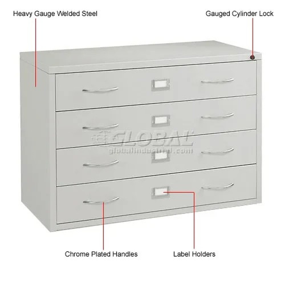 Interion? Media Cabinet 4 Drawer Putty