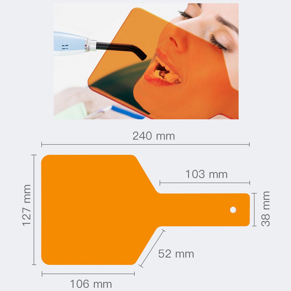 Dental Square Form Shield Plate Shade Board Hand-Held Light Filter Paddle Orange