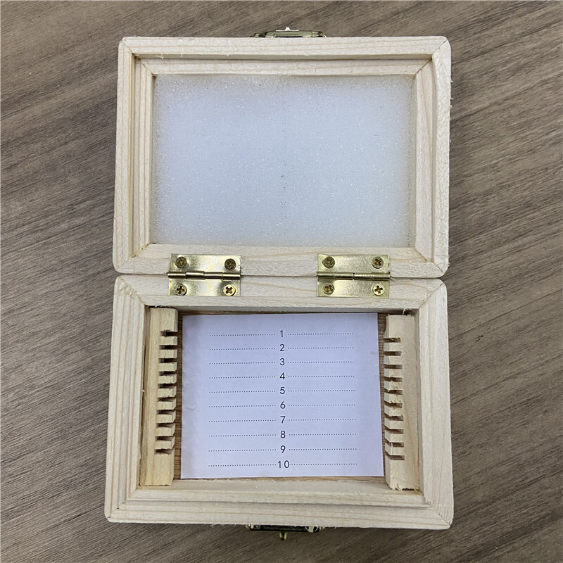 Microscope Slide Storage Wooden Box Specimen Holding Storage Case with Lock