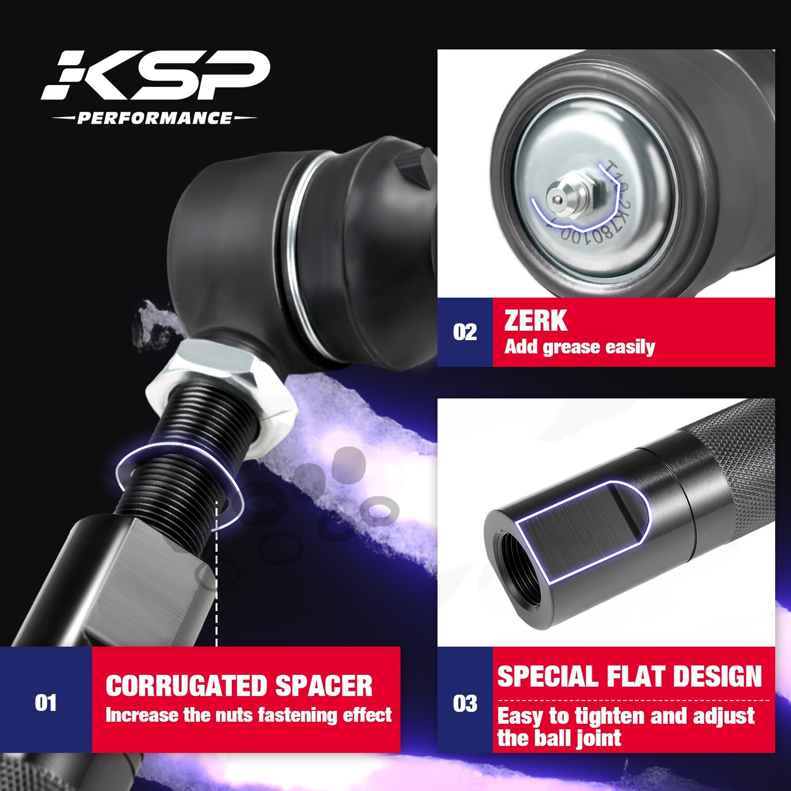 KSP 2500HD Tie Rod Kit For 2001-2010 Chevy Silverado/GMC Sierra 2500HD 3500HD