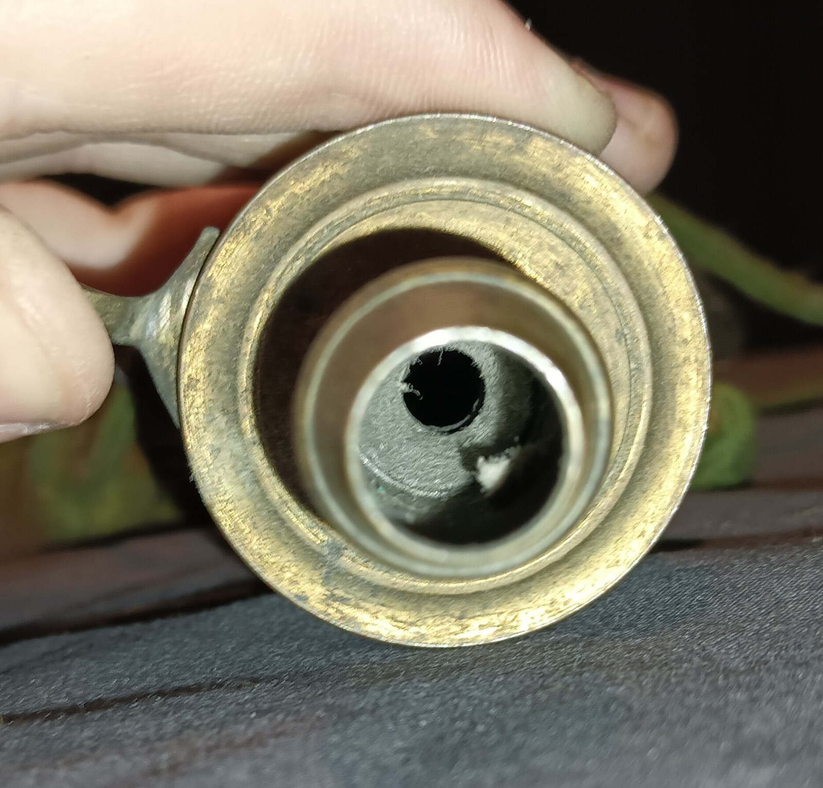 ANTIQUE CIVIL WAR Era Copper Brass BLACK POWDER FLASK