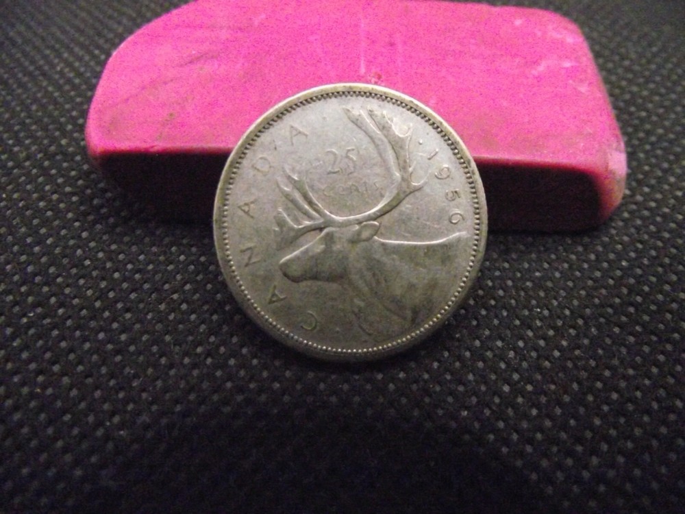 CANADA 1956 80% SILVER 25 CENTS