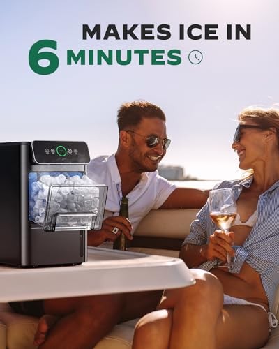 SILONN ICE MAKER COUTERTOP MACHINE - PORTABLE ICE CUBE MAKER 20LBS - BLACK