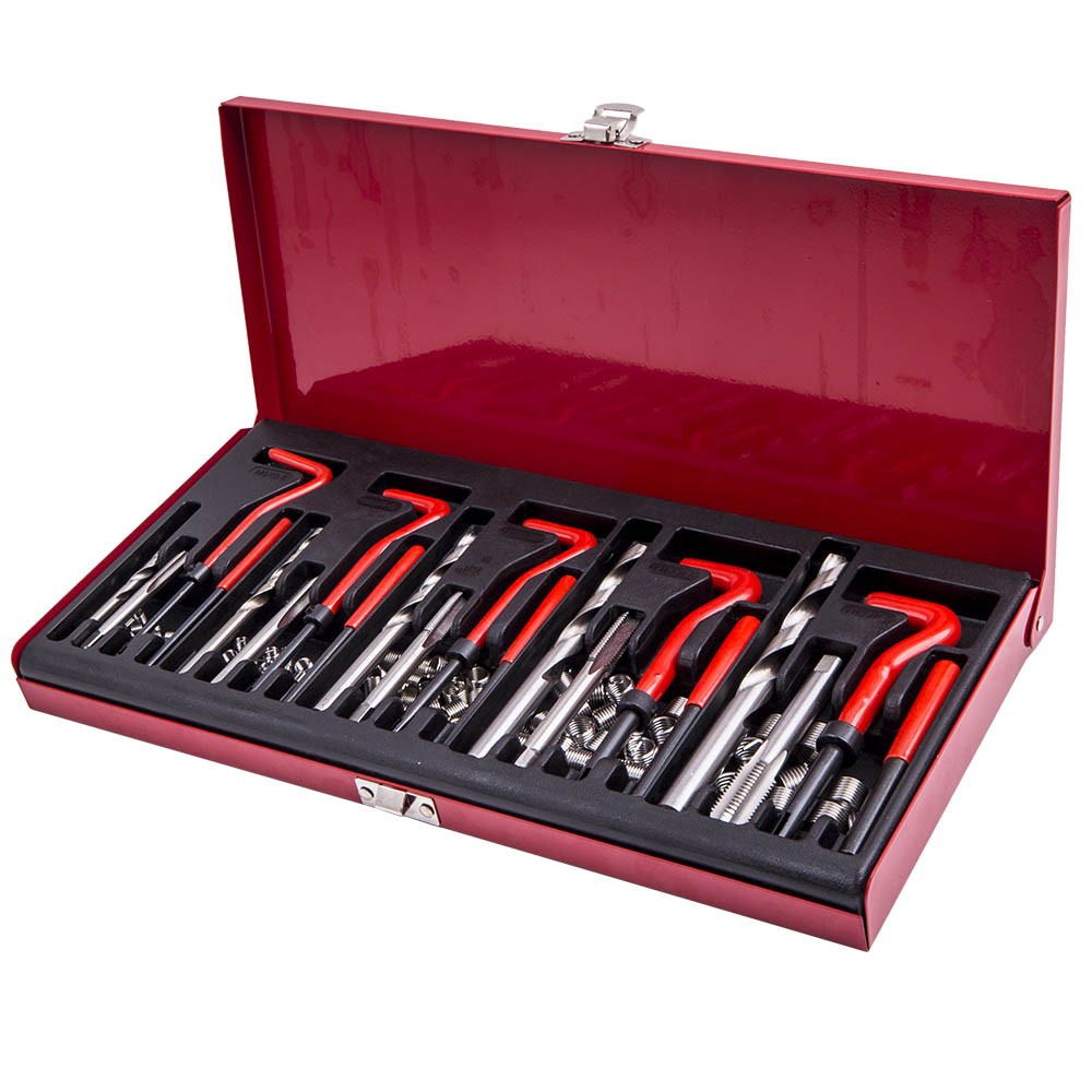 131pc Thread Repair Kit Stripped M5 M6 M8 M10 M12 Wire Thread Inserts Drill Bits