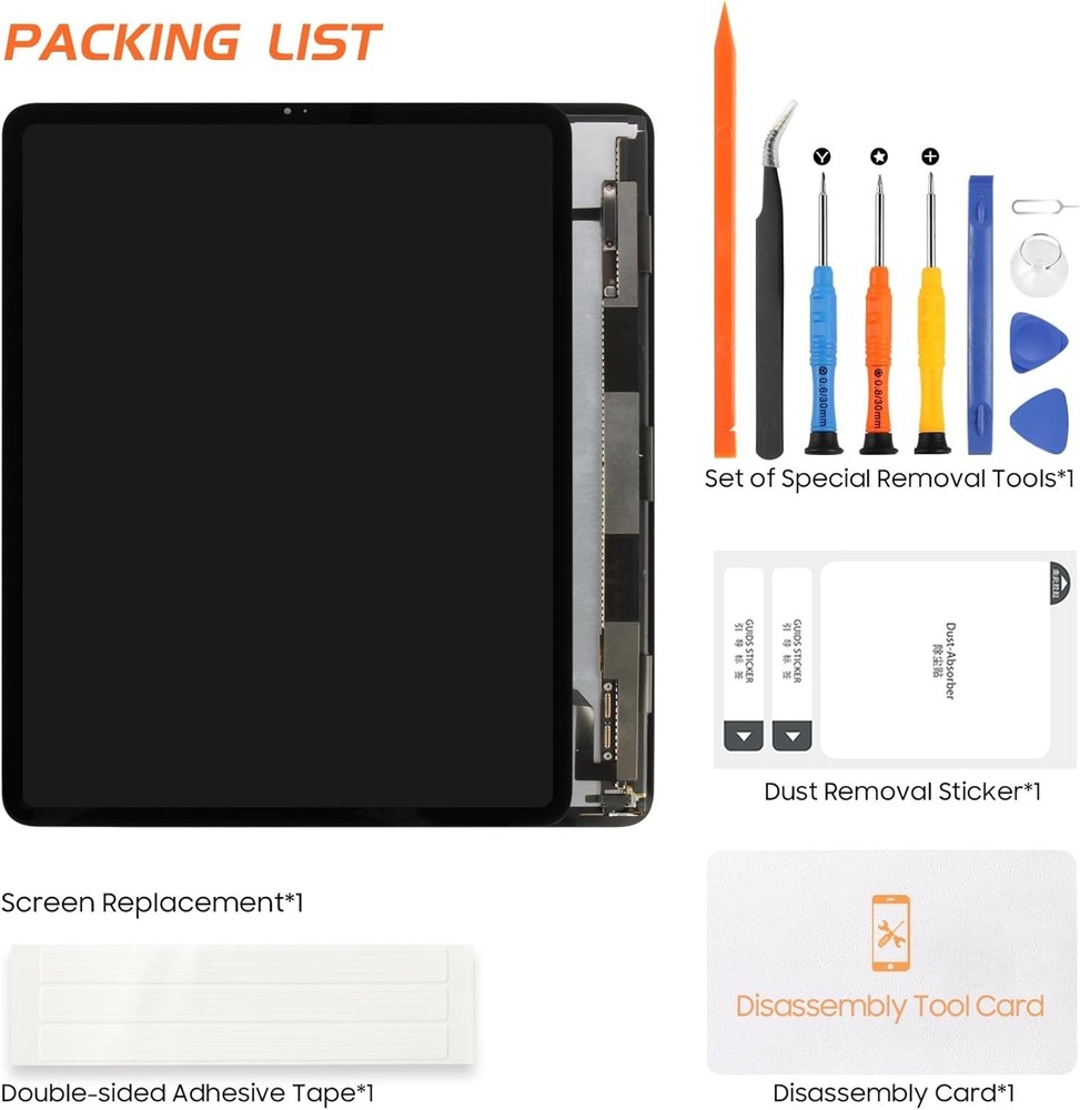 For iPad Pro 12.9 3rd Gen A1876 A2014 2018 LCD Display Touch Screen Replacement