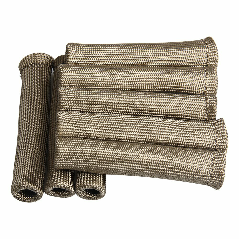 8PCS 2500°F TITANIUM SPARK PLUG WIRE BOOTS HEAT SHIELD PROTECTOR SLEEVE SBC BBC