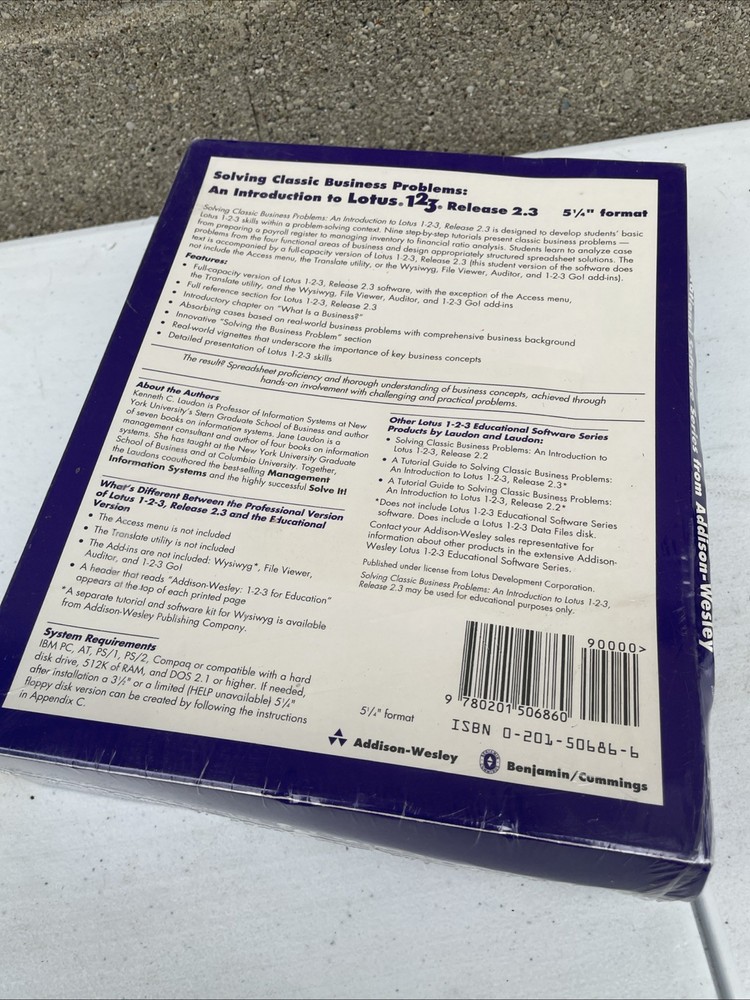LOTUS 123 1-2-3 Release 2.3 Upgrade 5.25" Floppy Computer Program Vintage
