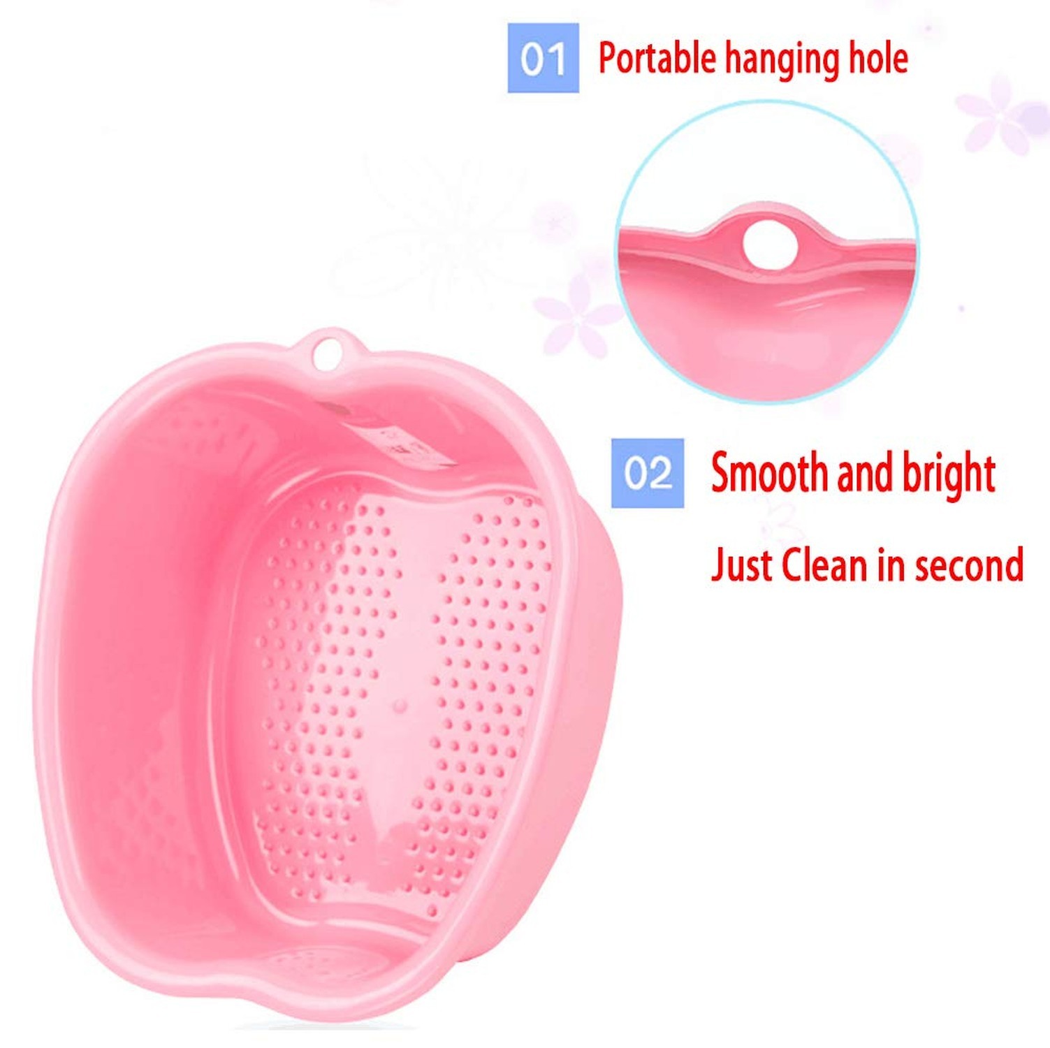 Large Plastic Foot Basin Bath Spa Tub Feet Massage for Soaking Foot,Toe Nails...