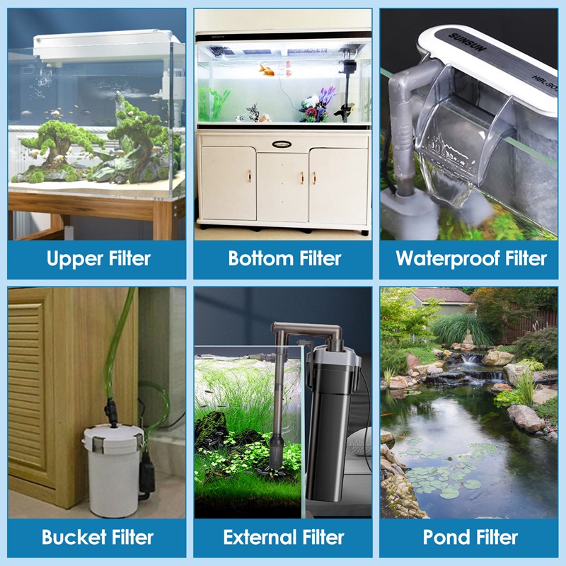 8 Layer 8D Aquarium Bio Sponge Foam Filter Media Pad Upper Bottom Filter Pad