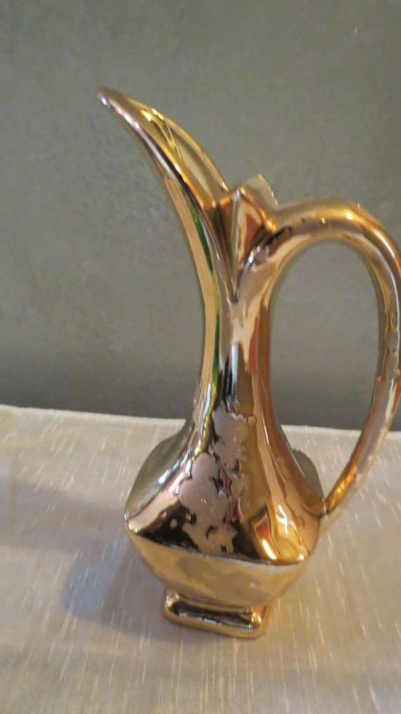 Gold Savoy China Pitcher Brocade Pattern