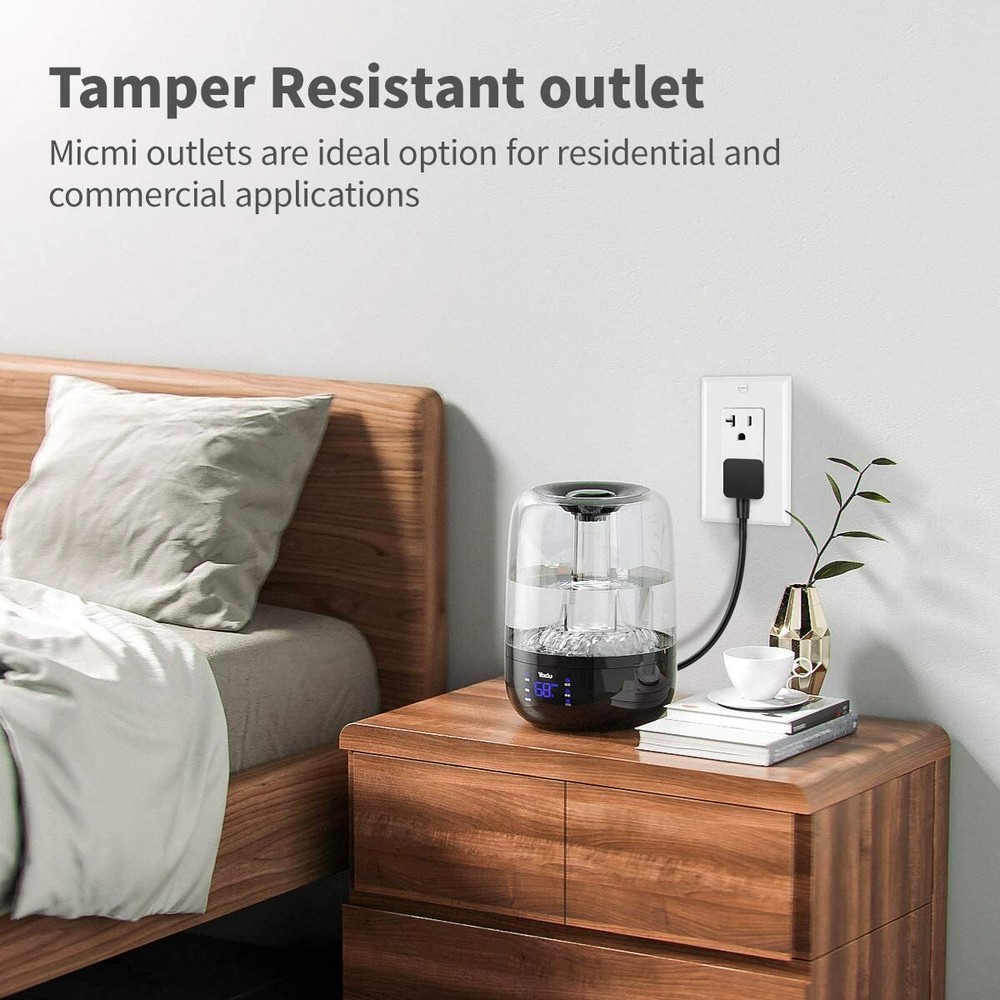 Outlet Socket, Decora Duplex Receptacle, 20 Amp 125 Volt Tamper Resistant 50pack