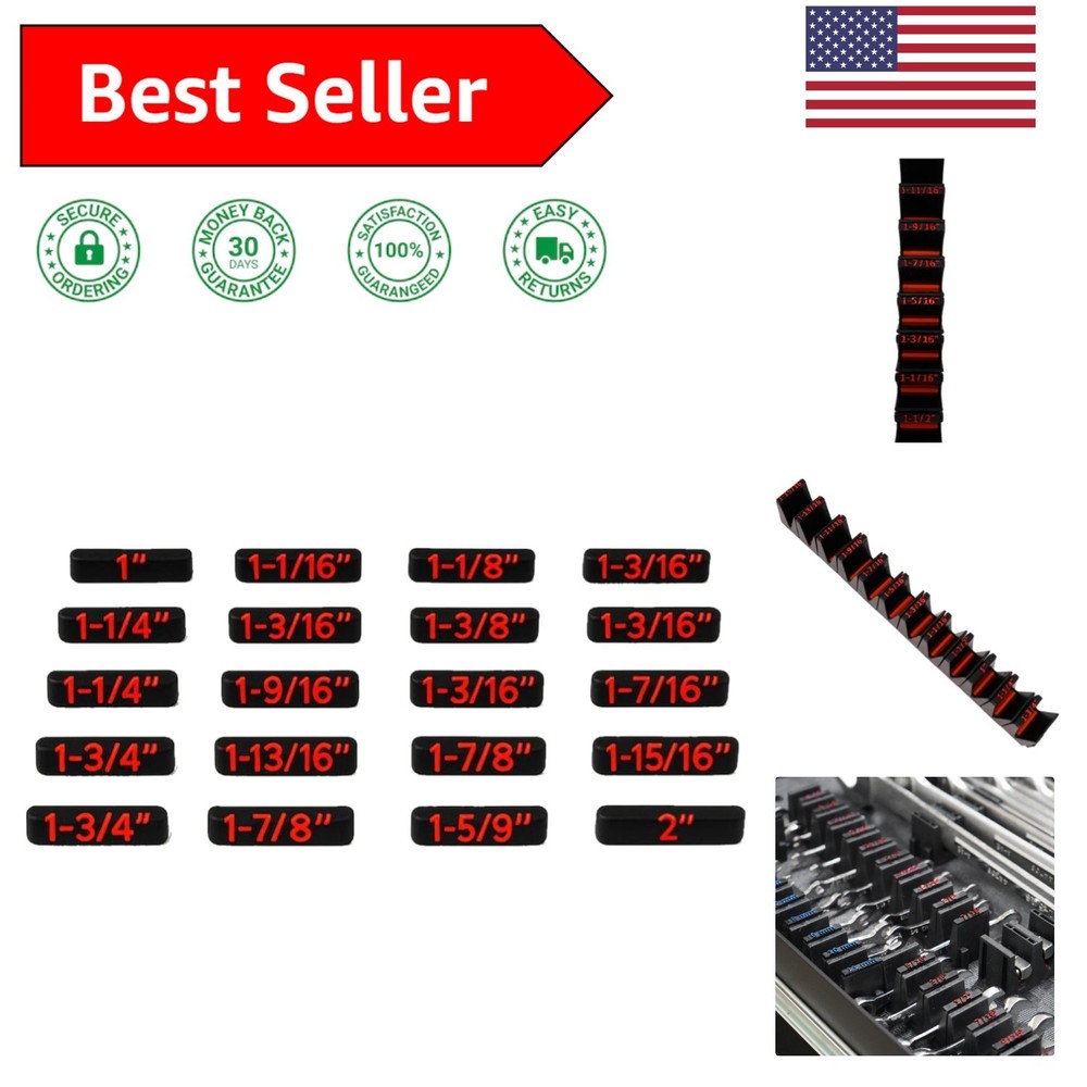 19 Modular Wrench Size Labels 1"–2" – Customizable Inserts for Tool Efficiency