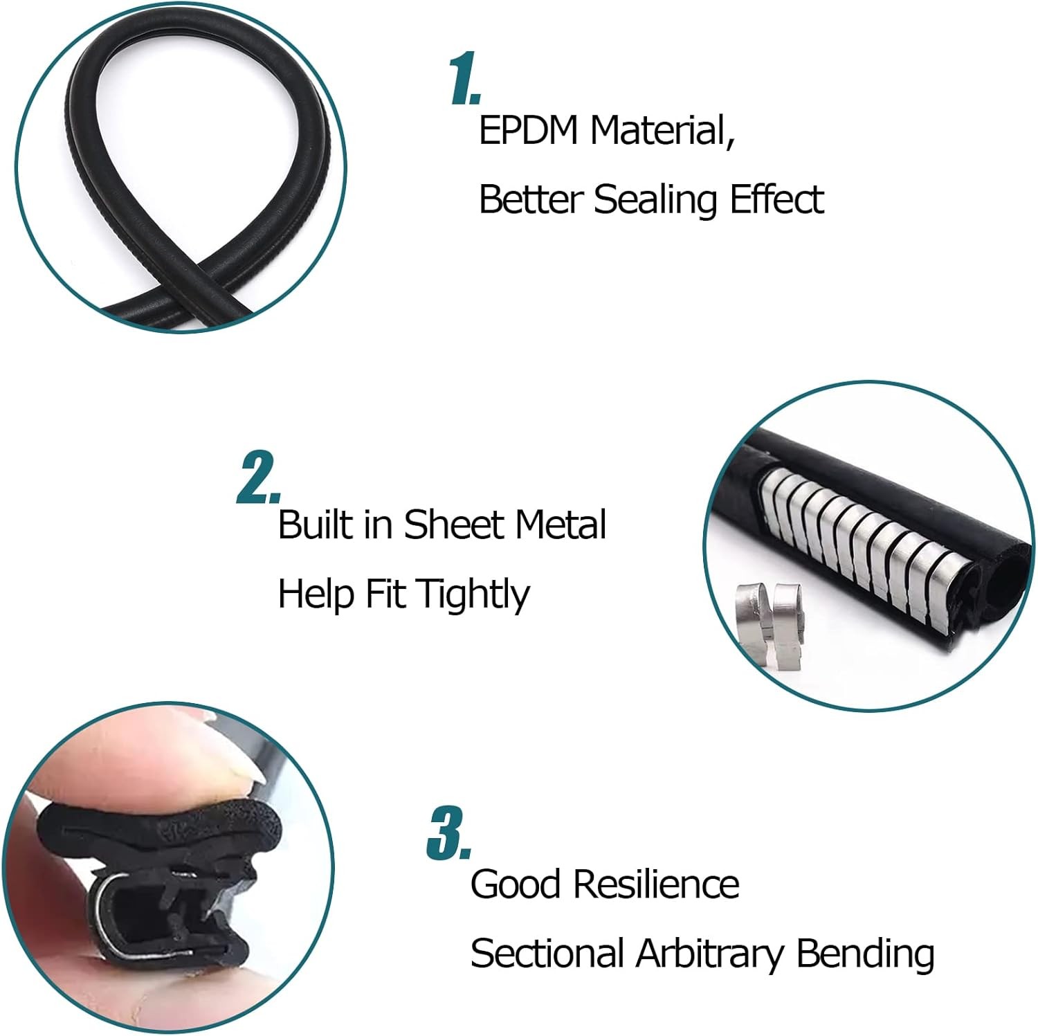 20feet Front Left or Right Door Seal Weather Strip Rubber for Toyota Tundra