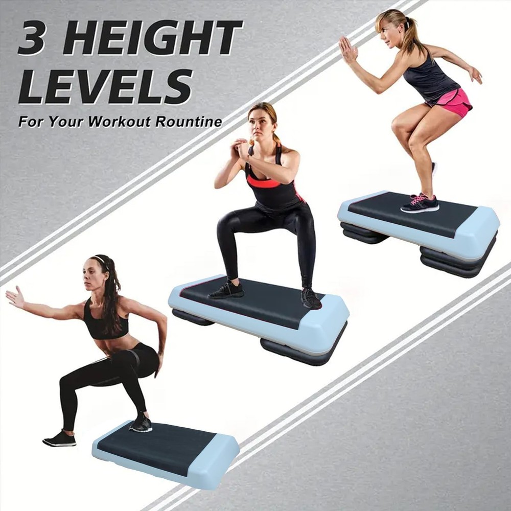 Adjustable Workout Aerobic Exercise Step Platform, Fitness & Exercise Step Pl...