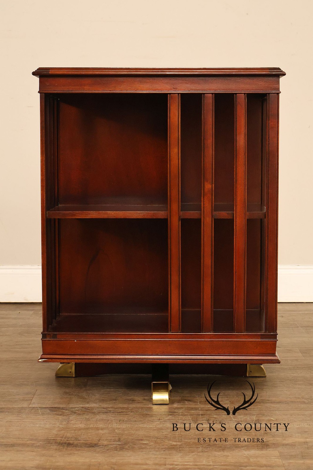 Edwardian Style Mahogany Inlaid Revolving Bookcase