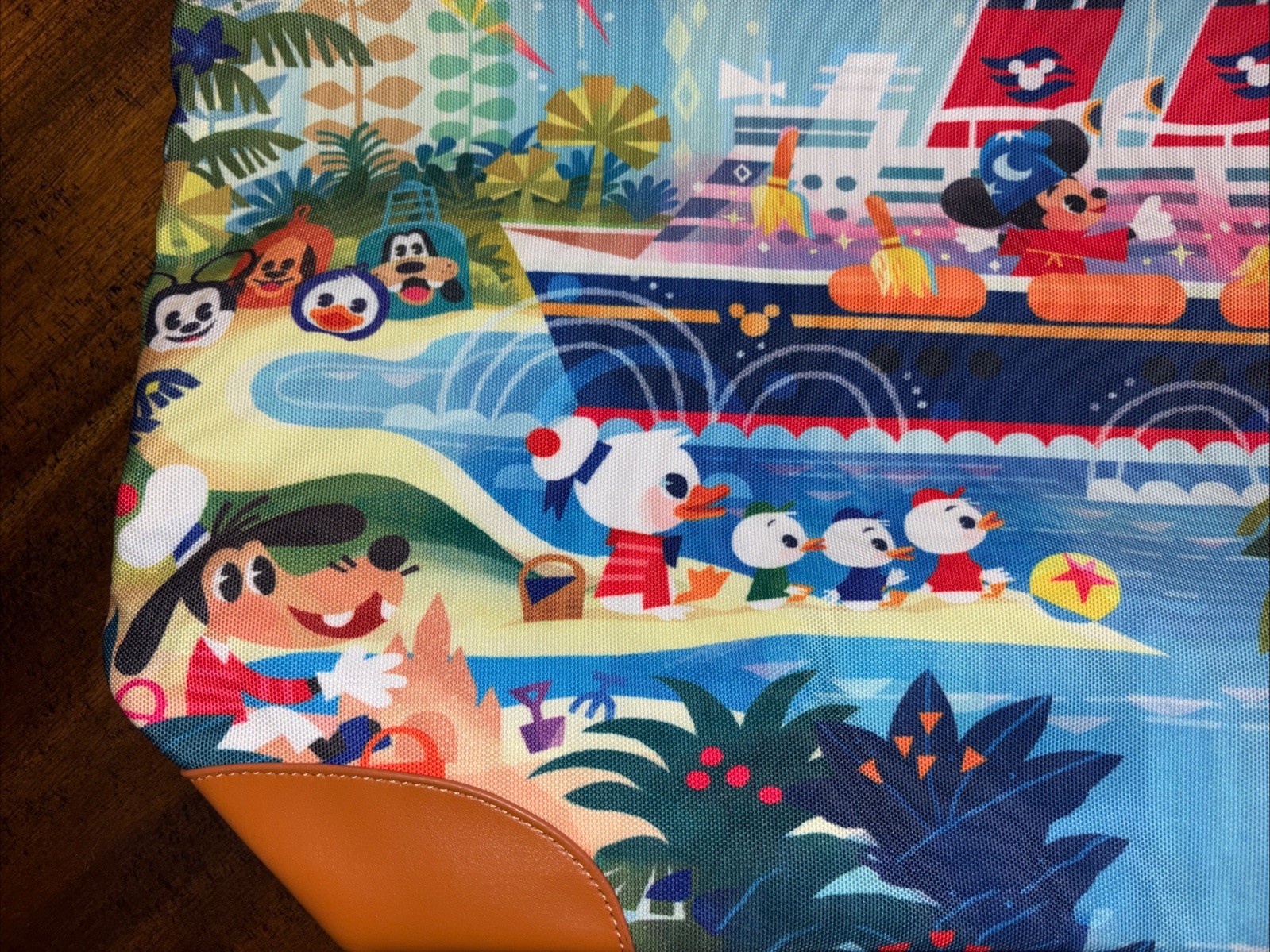 NEW Disney Cruise Line Joey Chou Tote Bag Blue Sorcerer Mickey Dumbo Tangled