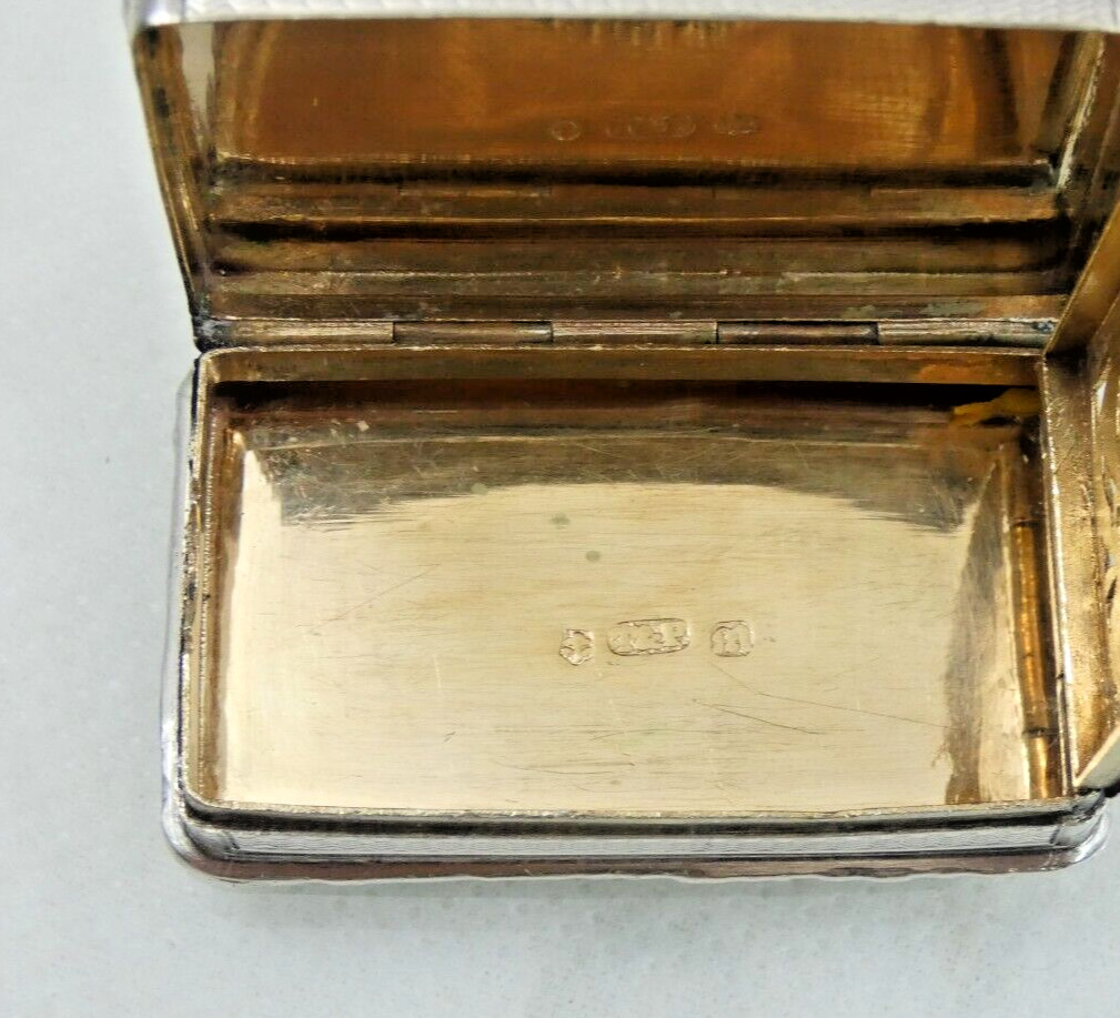 RARE 1810 ENGLISH GEORGIAN STERLING SILVER CASTLE TOP VINAIGRETTE ARCHITECTURAL