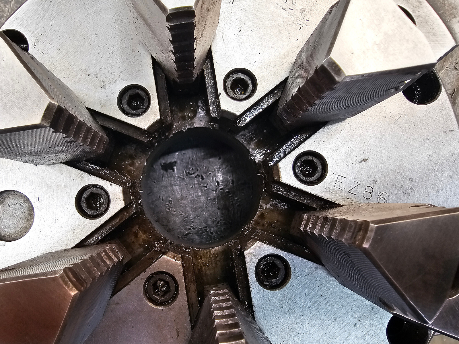 Pratt Burnerd Atlas Easy Set 8" 6-Jaw Lathe Chuck EZ86 2-Piece Jaws Flat Back