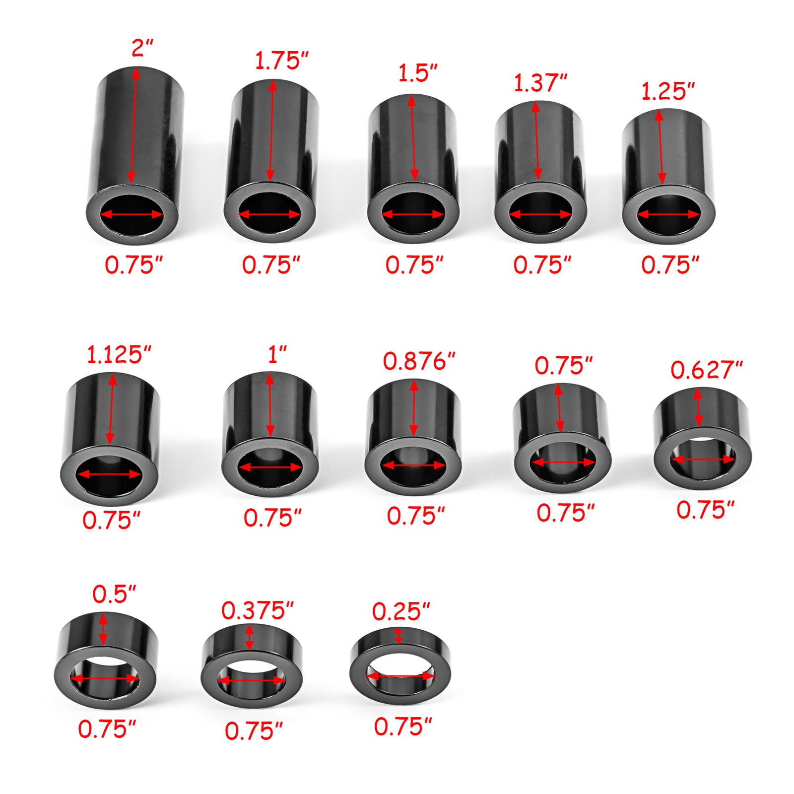 ID 3/4" OD 1 1/8" Wheel Axle Spacers Kit For Harley Softail Dyna Fatboy Touring