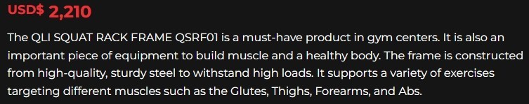 QLI SQUAT RACK FRAME