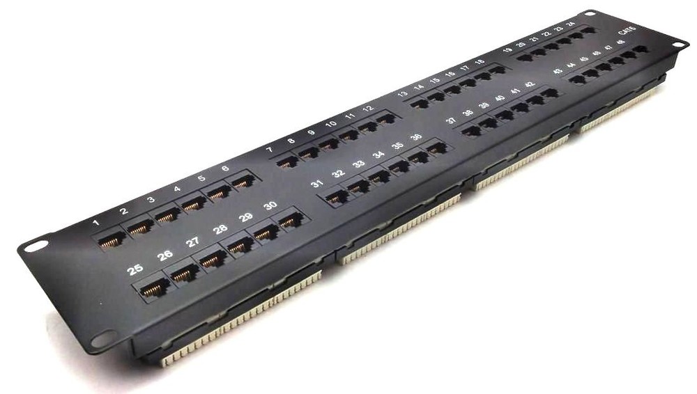 Black Box Connect Punchdown Patch Panel Universal CAT6 48-Port JPM648A