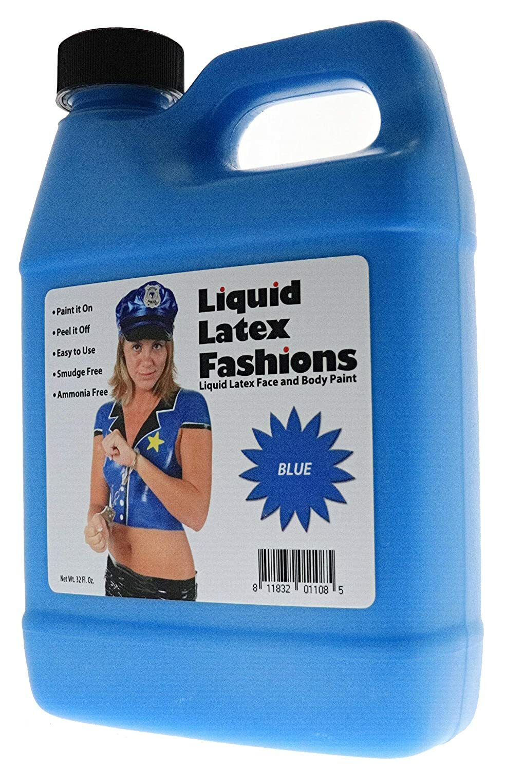 Liquid Latex Fashions Body Paint, Blue, 32oz