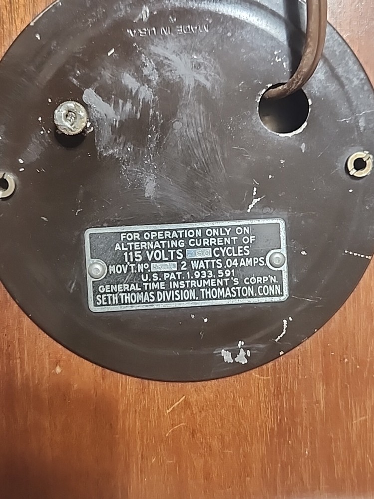 Vintage Seth Thomas Ship's WHEEL Electric Clock E CAPSPAN WORKING GREAT.