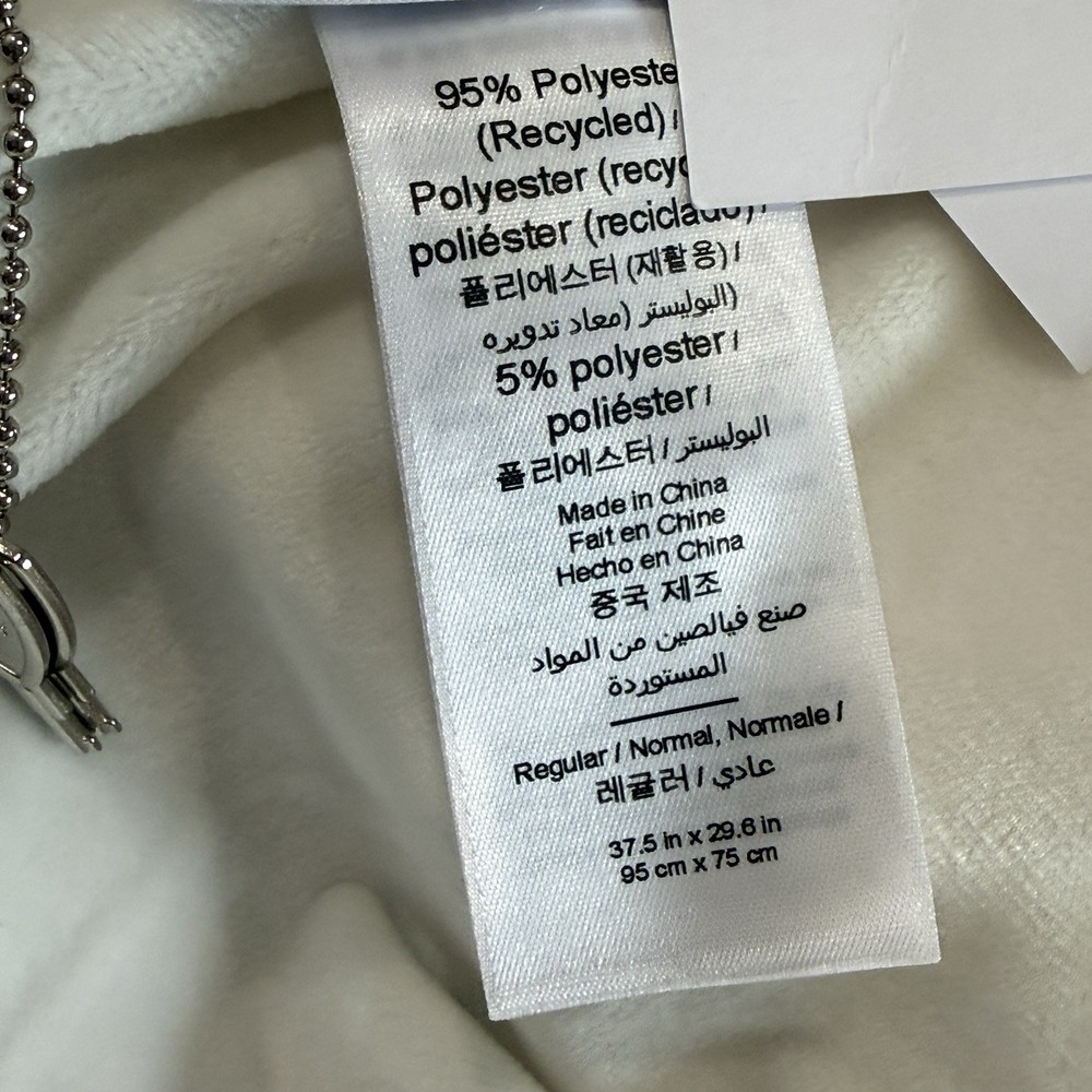 POTTERY BARN KIDS ANYWHERE SHERPA SOCCER BALL BEANBAG SLIPCOVER, 37.5" X 29.6"