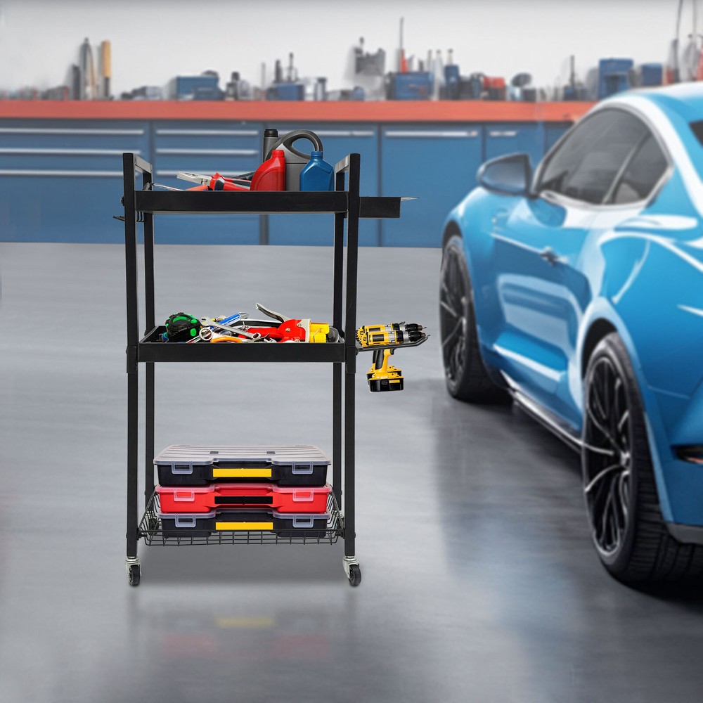 Power Tool Storage Cart Moveable, Tool Holder W/ Wheels For Tool Storage