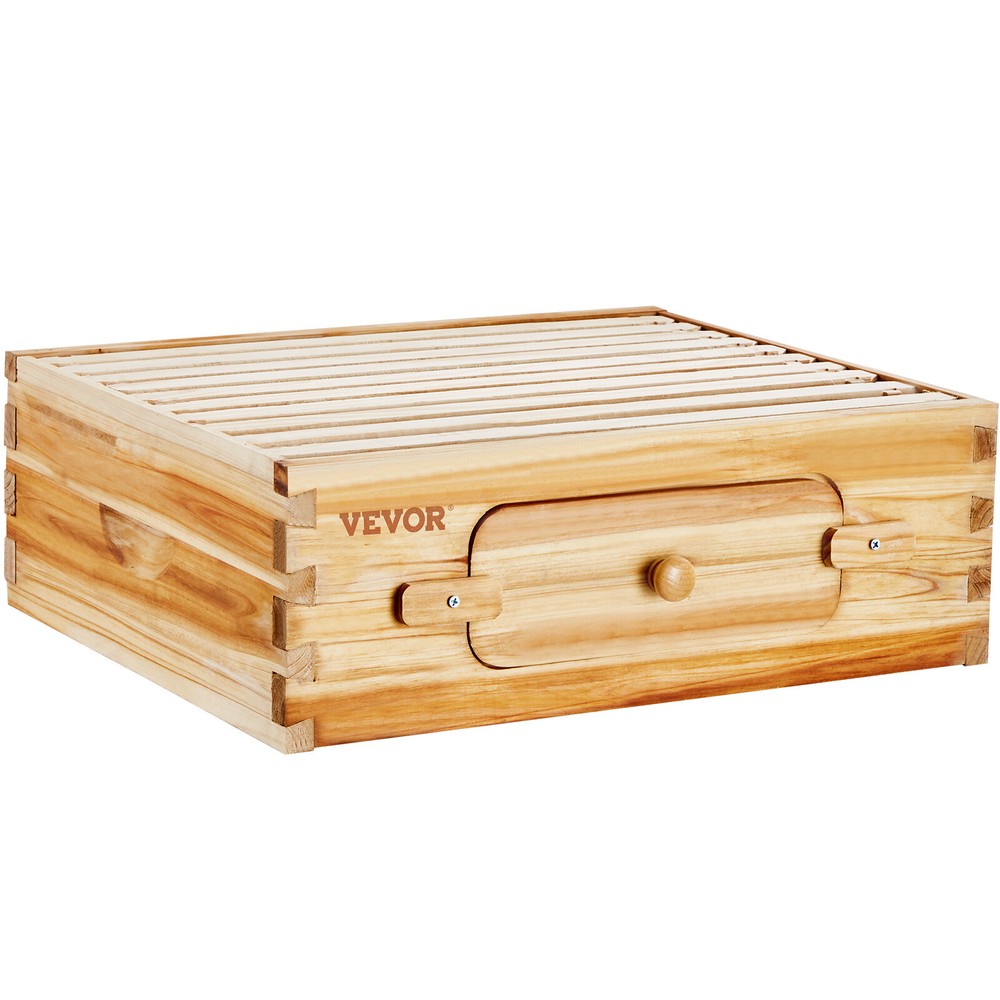 VEVOR Bee Hive Langstroth Medium Beehive Kit 10 Frames Acrylic Bee Windows