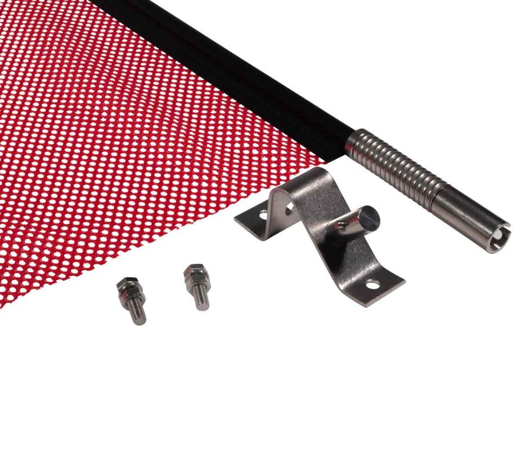 (4) EZ Mount Warning Flag Red 18" x 18" Spring Loaded Quick n Easy Disconnect