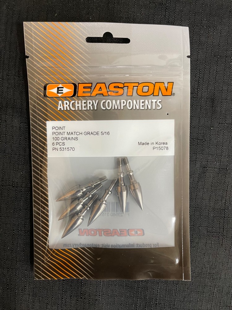 Easton Match Grade Field Points 6 Pack Multiple Sizes BRAND NEW