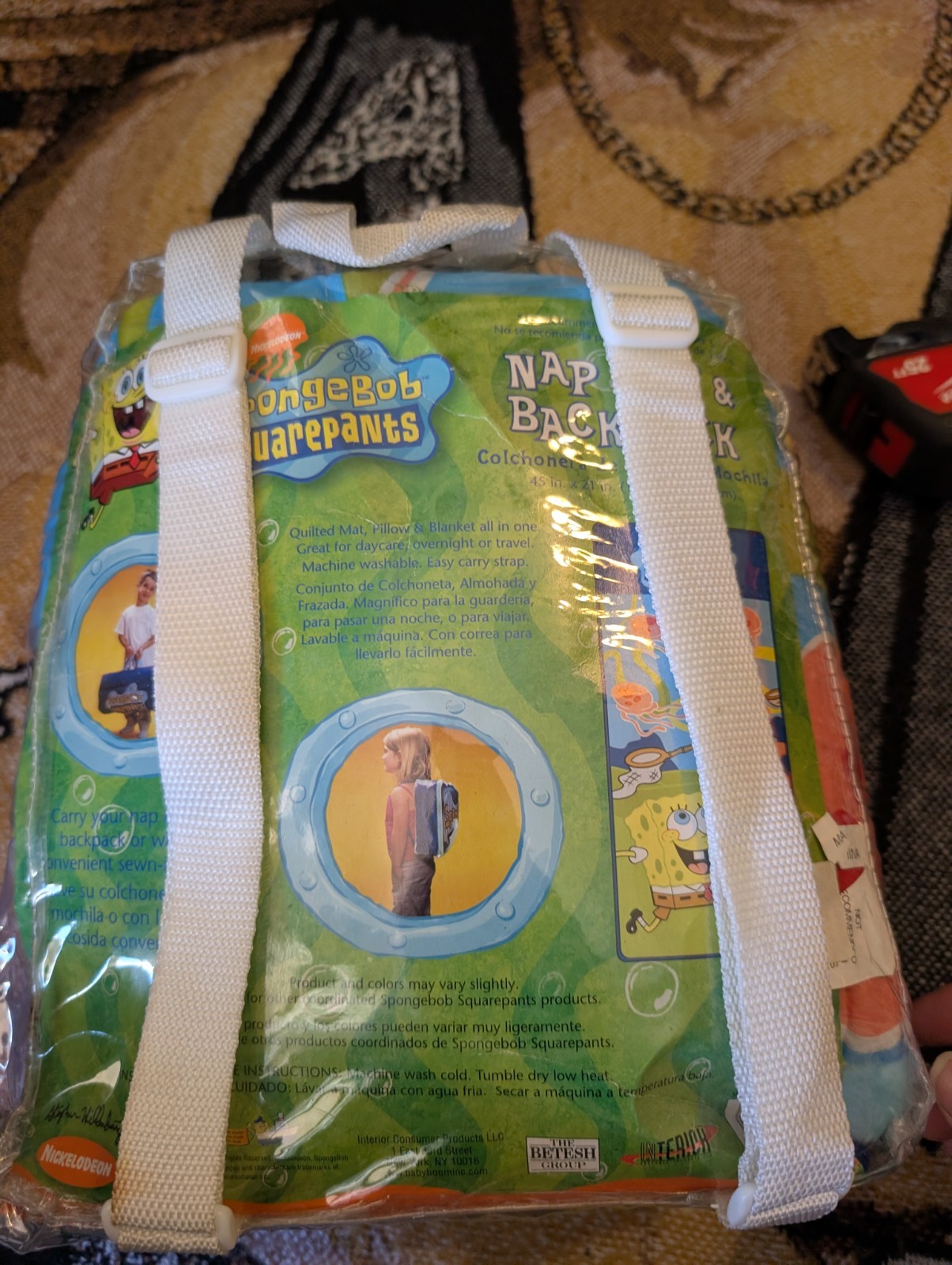 Vintage 2003 Nickelodeon Spongebob Squarepants Sleeping Bag Nap mat Backpack NEW