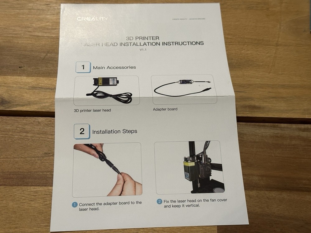 Creality adjustable focus blue- violet Laser kit