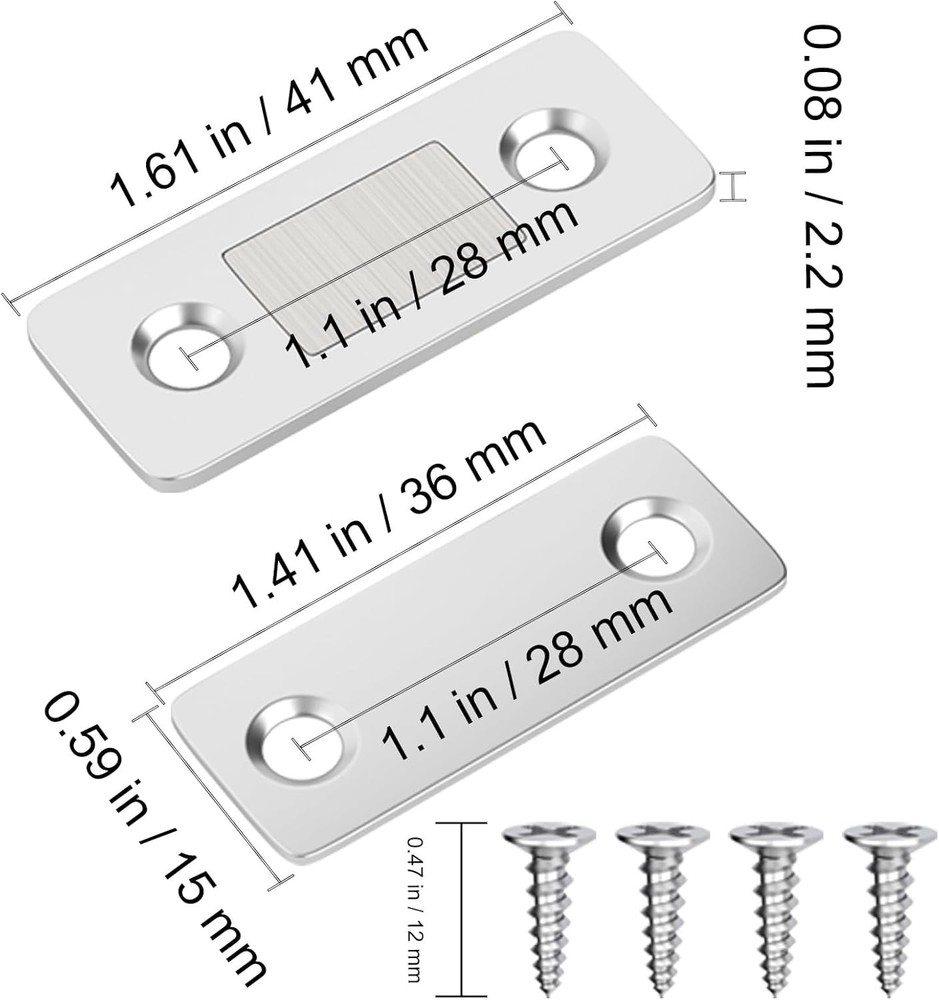 Ultra Thin Magnetic Door Catch 4-Pack - Secure & Discreet Cabinet Solution